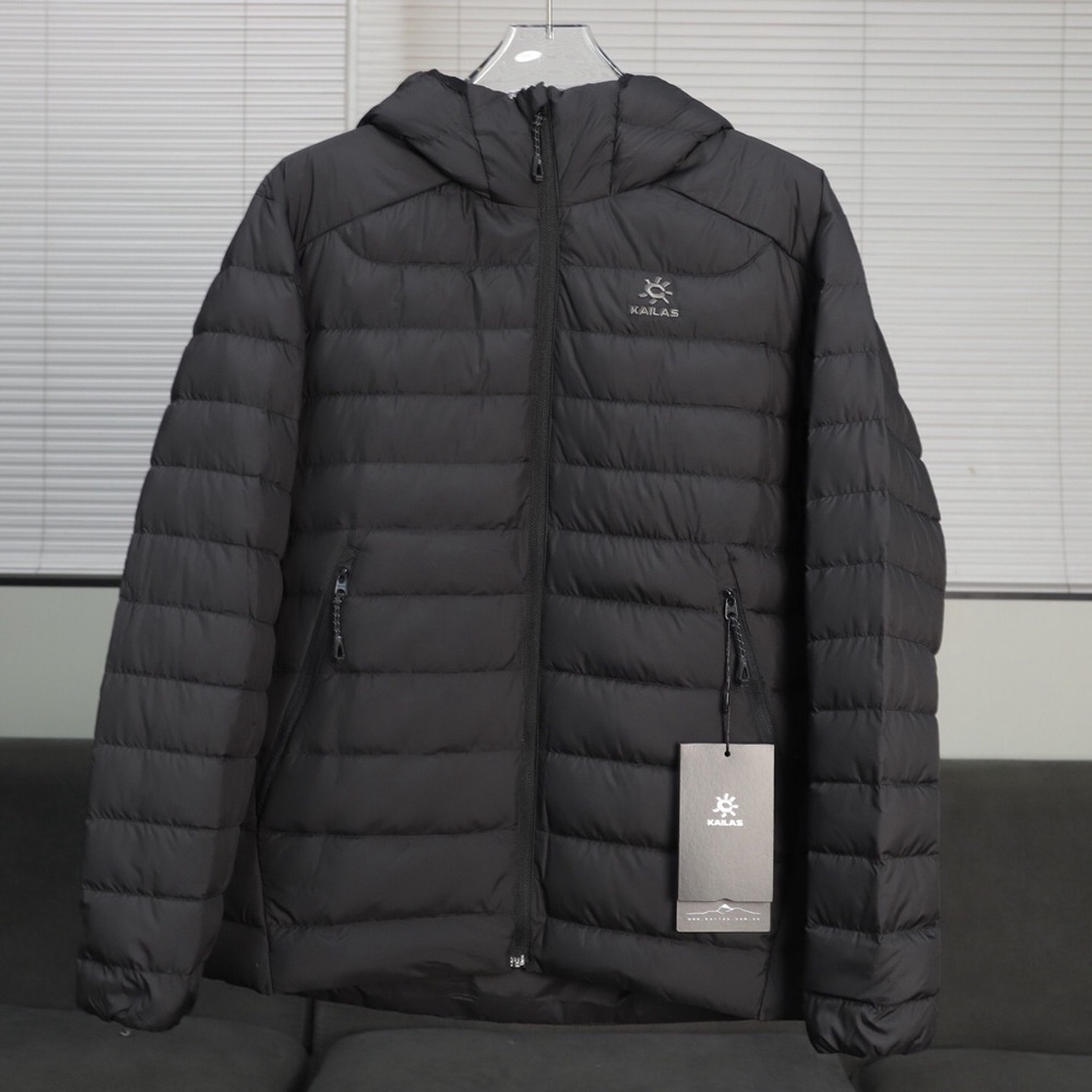 KAILAS hooded zipper casual long-sleeved down jacket